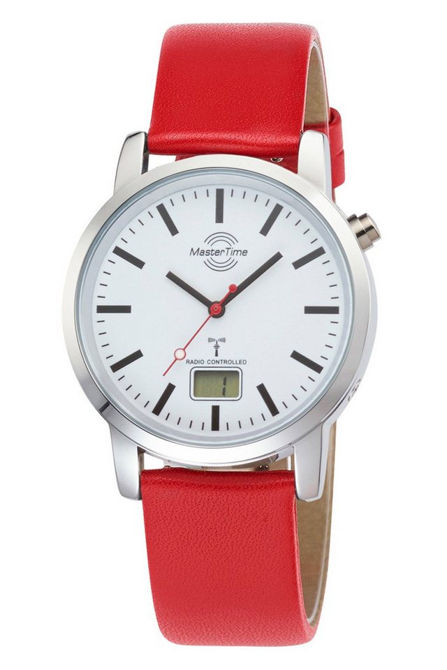 MASTER TIME Funkuhr Daily Leder Rot von MASTER TIME