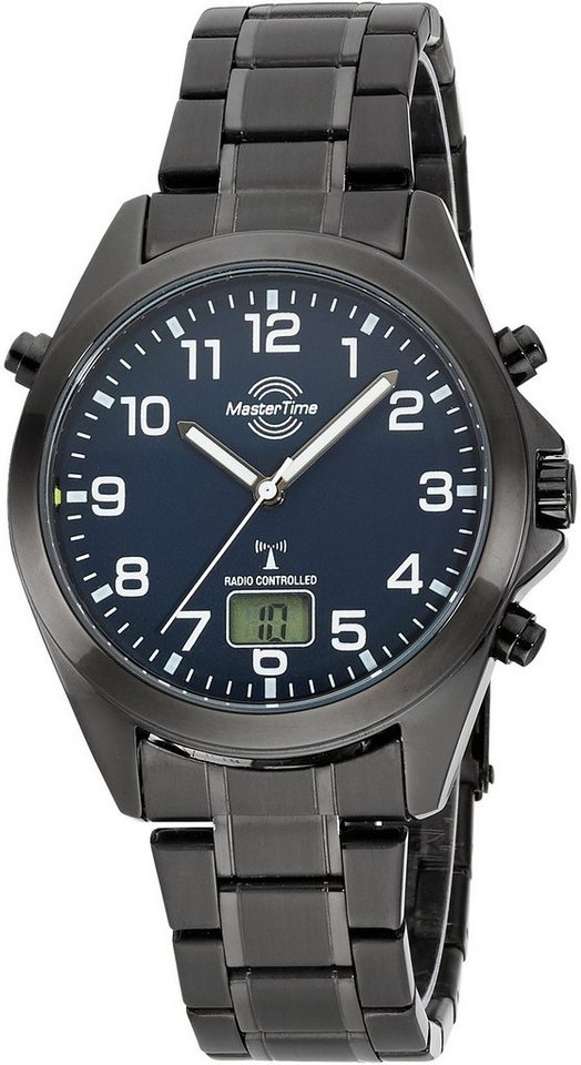 MASTER TIME Funkuhr Specialist MTGA-10737-22M, Armbanduhr, Quarzuhr, Herrenuhr, Datum, Leuchtzeiger von MASTER TIME