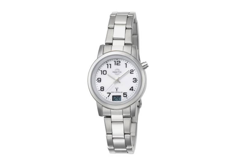 MASTER TIME Quarzuhr MasterTime Damen-Funkuhr Basic, silber/ weiß - MTLA-10301-12M von MASTER TIME