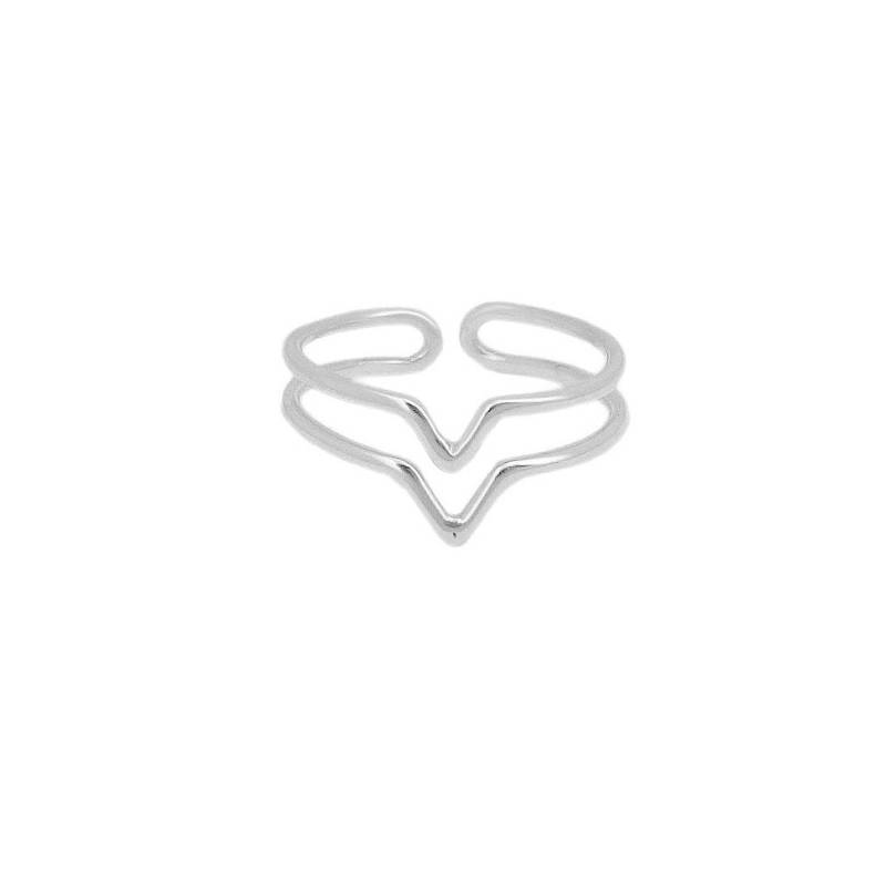 Doppel-V-Dreieck-Chevron-Knöchelring Aus Massivem Silber Doppel-V-Dreieck-Chevron-Knöchelring Aus Massivem Silber von MASTONEparis