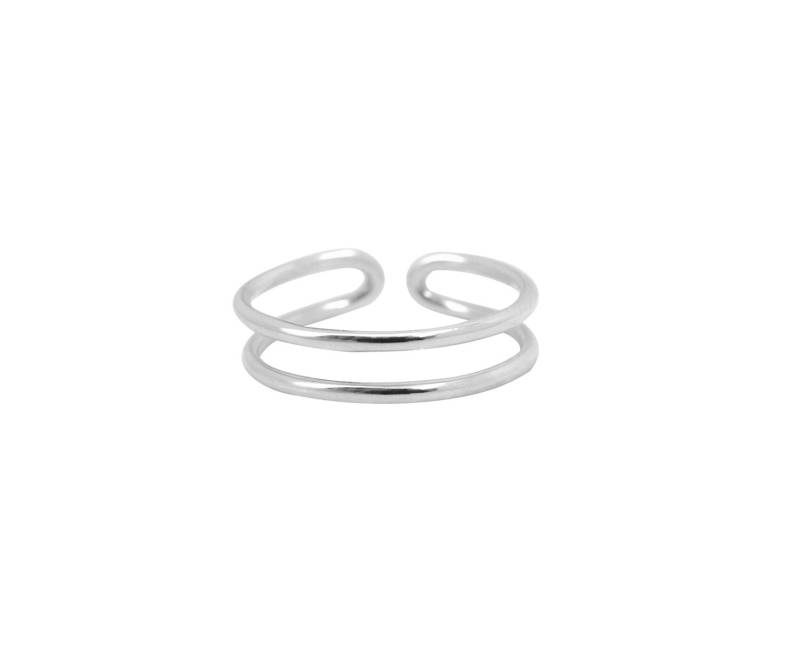 Dünner Doppelring-Phalanxring Aus Massivem Silber Dünner Doppelring-Phalanxring Aus Massivem Silber von MASTONEparis