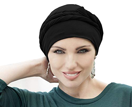 MASUMI Asha Hijab Turbans für Frauen Seide Turban Unterschal Multifunktionale Hijabs Caps Unterschals (Schwarz) von MASUMI