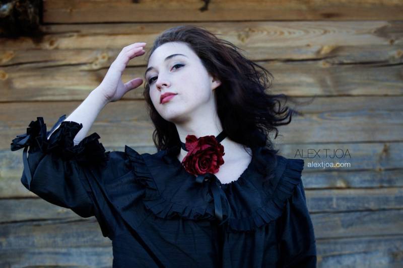 Chemise D'artiste Trianon Seide Aus Schwarzer Duppionseide Mit Rüschen von MAStreetWear