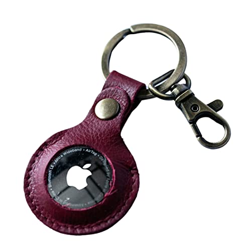 MATADOR AirTag Schlüsselanhänger mit Schlüsselring und Karabinerhaken aus echtem Leder Pink von MATADOR