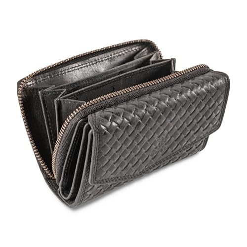 MATADOR Sevilla RFID Blocker Leder Portemonnaie Damen | Geldbeutel Mit Geschenk Box | Mittelgroße Geldbörse Mit Vielen Fächern | Geflochtene Brieftasche Schwarz MATADOR Sevilla RFID Blocker Leder Portemonnaie Damen | Geldbeutel Mit Geschenk Box | Mittelgroße Geldbörse Mit Vielen Fächern | Geflochtene Brieftasche Schwarz von MATADOR