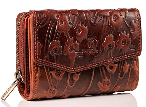 MATADOR [Sevilla RFID Blocker Leder Portemonnaie Damen| Geldbeutel Portmonee Damen mit Geschenk Box| Geldbörse Damen Leder Mittelgroß Viele Fächer| Geldtasche Brieftasche Damen Leder | Blumen Braun MATADOR [Sevilla RFID Blocker Leder Portemonnaie Damen| Geldbeutel Portmonee Damen mit Geschenk Box| Geldbörse Damen Leder Mittelgroß Viele Fächer| Geldtasche Brieftasche Damen Leder | Blumen Braun von MATADOR