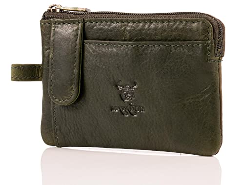 MATADOR Schlüsseltasche Herren Leder #CUSCO mit edler Geschenkbox, Schlüsseltasche Leder mit Schlüsselhalter, RFID Geldbörse für Karten, Luxus Schlüsseltasche mit mehreren Fächern, Grün von MATADOR