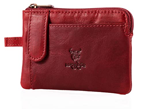 MATADOR Echt Leder Auto-Schlüssel Herren Tasche Schlüsseletui Damen Keyring Kartenfach Geldfach Männer Hochwertig Design Schlüsselanhänger Mäppchen (ROT/RED) von MATADOR