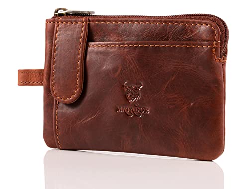MATADOR Schlüssel Organizer Leder #CUSCO mit edler Geschenkbox, Schlüsselmäppchen, Autoschlüssel Tasche, RFID Brieftasche für Karten, Luxus Schlüsseltasche mit mehreren Fächern, Braun Vintage von MATADOR