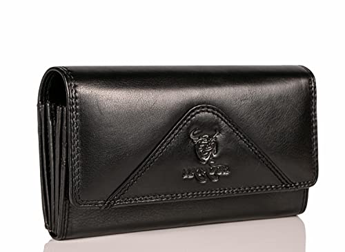 MATADOR |BUDAPEST| Leder Geldbörse Damen Schwarz Groß mit Geschenk Verpackung | Luxus RFID Geldbörse Damen Gross, Geldbörse Damen Groß Viele Fächer | Edles Portemonnaie Damen Schwarz Brieftasche Damen MATADOR |BUDAPEST| Leder Geldbörse Damen Schwarz Groß mit Geschenk Verpackung | Luxus RFID Geldbörse Damen Gross, Geldbörse Damen Groß Viele Fächer | Edles Portemonnaie Damen Schwarz Brieftasche Damen von MATADOR