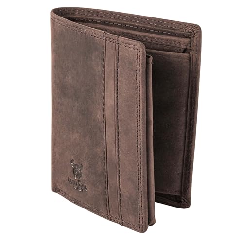 MATADOR Geldbörse Herren Geldbeutel Leder mit RFID Schutz, Briefttasche Portmonee Herren Portemonnaie, RFID Geldbörse Geldtasche Dunkel Braun von MATADOR