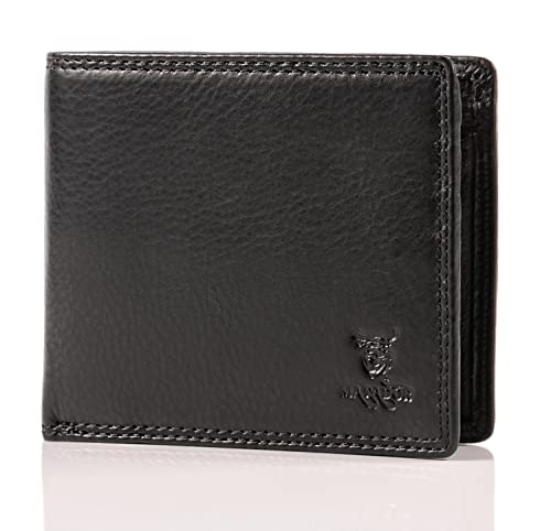 MATADOR Geldtasche Herren Leder #Sydney mit edler Geschenk Box, Elegantes Portmonee RFID Schutz, Luxus Geldbörse Herren Leder Schwarz Viele Kartenfächer in Schwarz Nappa von MATADOR