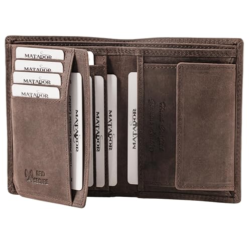 MATADOR Herren Portemonnaie Leder #VIGO mit edler Geschenk Box, Elegantes Herrenportemonnaie mit RFID Schutz, Luxus Geldbörse Männer Viele Kartenfächer in Dunkel Braun MATADOR Herren Portemonnaie Leder #VIGO mit edler Geschenk Box, Elegantes Herrenportemonnaie mit RFID Schutz, Luxus Geldbörse Männer Viele Kartenfächer in Dunkel Braun von MATADOR