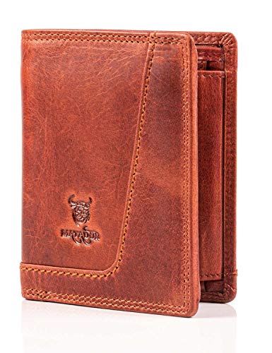 MATADOR Herren Portemonnaie Leder mit Geheimfach #LUGO inkl. edler Geschenk Box, Elegante Geldbörse Männer mit RFID Schutz, Luxus Herrenportemonnaie Viele Kartenfächer in Braun Vintage von MATADOR