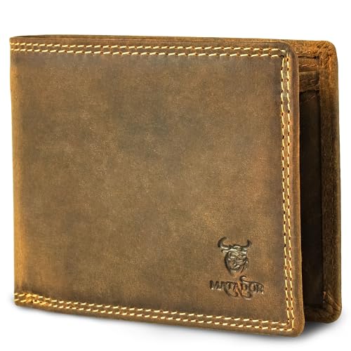 MATADOR Herren Geldbörse Leder #Sydney mit edler Geschenk Box, Elegantes RFID Blocker Portemonnaie, Luxus Leder Portemonnaie Herren Viele Kartenfächer in Braun Hunter von MATADOR