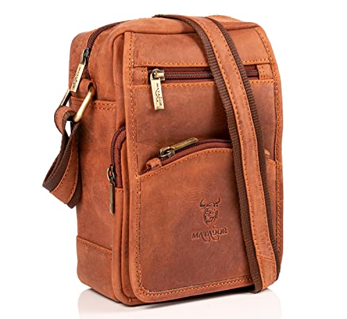 MATADOR Herren Echt Leder Umhängetasche Arbeittasche Klein Schultertasche Modern Messenger Reisetasche zum Umhängen Crossbody Bag von MATADOR