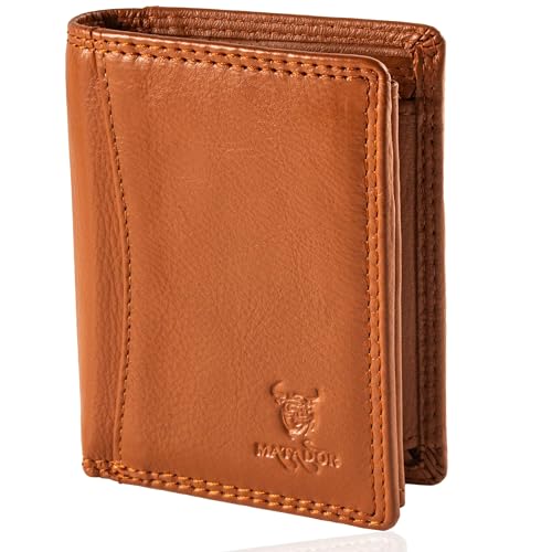 MATADOR Kleines RFID Blocker Portemonnaie Herren Klein Leder | Kleine Geldbörse Herren Slim Wallet mit Münzfach | Portmonee Brieftasche Herren Klein mit Geschenk-Box | Frauen & Männer | Hell Braun MATADOR Kleines RFID Blocker Portemonnaie Herren Klein Leder | Kleine Geldbörse Herren Slim Wallet mit Münzfach | Portmonee Brieftasche Herren Klein mit Geschenk-Box | Frauen & Männer | Hell Braun von MATADOR