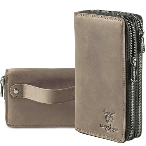 MATADOR Wallet for Women Grau #Madrid mit edler Geschenk Box, Elegantes Women Wallet Leder mit RFID Schutz, Luxus Frauen Geschenk mit Viele Kartenfächer, Echtleder Women's Wallets in Grau von MATADOR