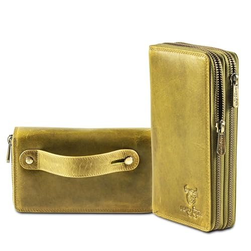 MATADOR Geldbörse Damen Grün #Madrid mit Edle Geschenk Box, Eleganter Geldbeutel Leder mit RFID Wallet, Luxus Damen Geschenk mit Viele Kartenfächer von MATADOR