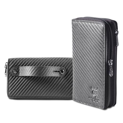 MATADOR Portemonnaie Herren Schwarz #Madrid mit Edle Geschenk Box, Eleganter Geldbeutel Leder mit RFID Geldbörse, Luxus Frauen Geschenk mit Viele Kartenfächer von MATADOR