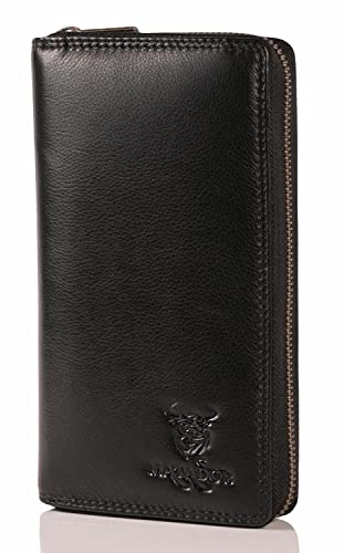MATADOR |GIRONA| Leder Geldbörse Damen Schwarz Groß mit Geschenk Verpackung | Luxus RFID Geldbörse Damen Gross, Geldbörse Damen Groß Viele Fächer | Edles Portemonnaie Damen Schwarz Brieftasche Damen MATADOR |GIRONA| Leder Geldbörse Damen Schwarz Groß mit Geschenk Verpackung | Luxus RFID Geldbörse Damen Gross, Geldbörse Damen Groß Viele Fächer | Edles Portemonnaie Damen Schwarz Brieftasche Damen von MATADOR