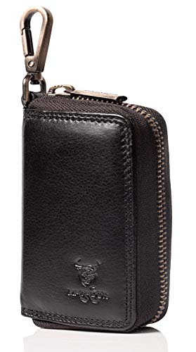 MATADOR Schlüssel-Anhänger Leder Key Organizer Herren Schlüssel-Etui Auto-Schlüssel Damen Holder (Schwarz) von MATADOR