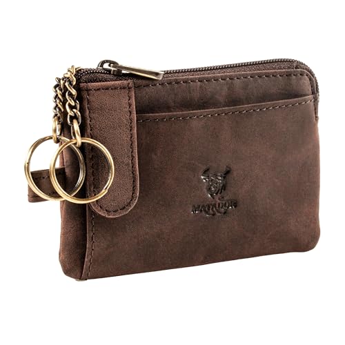 MATADOR Schlüssel Organizer Leder #CUSCO mit edler Geschenkbox, Schlüsselmäppchen, Autoschlüssel Tasche, RFID Portemonnaie für Karten, Luxus Schlüsseltasche mit mehreren Fächern, Braun Dunkel von MATADOR