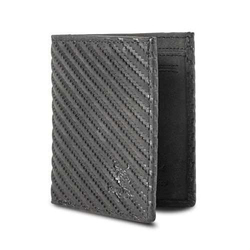 MATADOR Slim Wallet Chicago mit Münzfach & RFID-Schutz - Handgefertigter Echt Leder Mini Geldbeutel Klein für Herren – Karten Portemonnaie für Männer in Carbon Schwarz – Inkl. Geschenk-Box von MATADOR