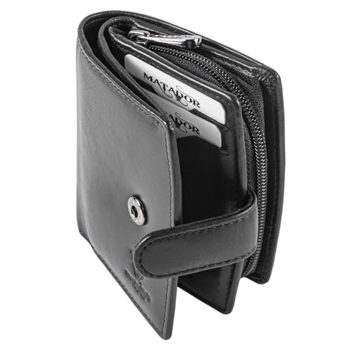 MATADOR Valencia Mini Portemonnaie Damen Klein mit Edler Geschenk Box | Geldbörse mit RFID Schutz | Kleine Geldbörse Nappa Schwarz MATADOR Valencia Mini Portemonnaie Damen Klein mit Edler Geschenk Box | Geldbörse mit RFID Schutz | Kleine Geldbörse Nappa Schwarz von MATADOR
