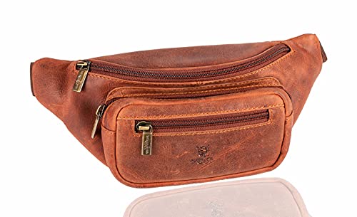 Matador Gürteltasche Herren Echt Leder Festival Hüfttasche Männer Bauchtasche Freizeittasche Ledertasche Antik Braun Reisetasche Damen Belt Bags von MATADOR