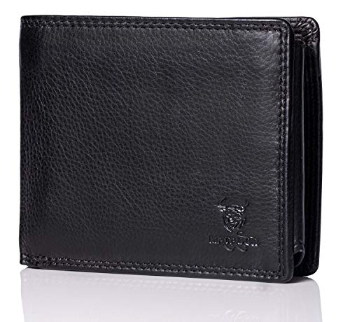 MATADOR XXL Leder Geldbörse Herren Groß - Portemonnaie Mit TüV Geprüftem RFID Schutz - Brieftasche Viele Fächer - Geldbeutel Nappa Schwarz von MATADOR