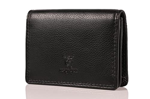 MATADOR Visitenkartenetui Leder Kartenetui Kreditkartenetui mit RFID Schutz | Kartenhülle Visitenkartenhalter mit Geschenk -Box | Karten Portemonnaie Etui Visitenkarten Aufbewahrung Cardholder Schwarz von MATADOR