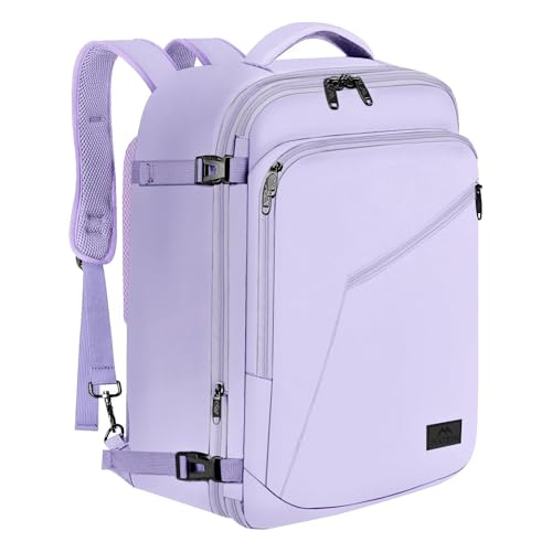 MATEIN 40x30x20 Handgepäck Damen, Handgepäck Rucksack Reisetasche Medium Business Arbeit Frauen Expandable Wasserabweisend Lightweight Cabin Bag, Helllila von MATEIN