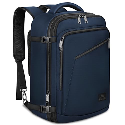 MATEIN Rucksack Handgepäck Flugzeug, Ryanair Rucksack 40x20x25, 20L Klein Damen Erweiterbar Daypack, Reiserucksack Herren, Ryanair Handgepäck für Business Weekender Reise, Blau von MATEIN