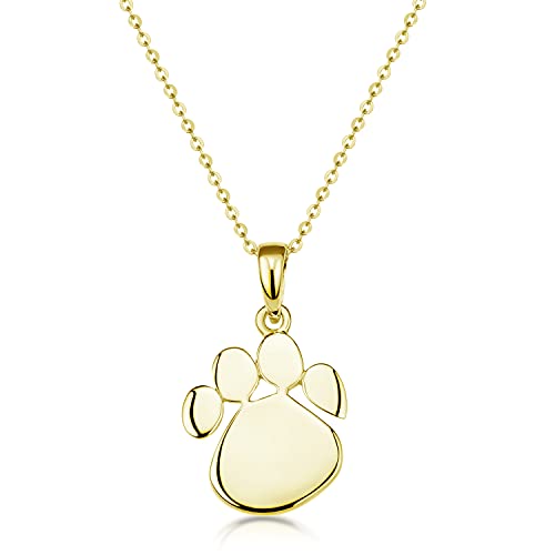 MATERIA by Matthias Wagner Kettenanhänger Gold Damen - Tier Pfote Pfotenabdruck vergoldet mit Kette KA-408-Gold_K61-45 von MATERIA by Matthias Wagner