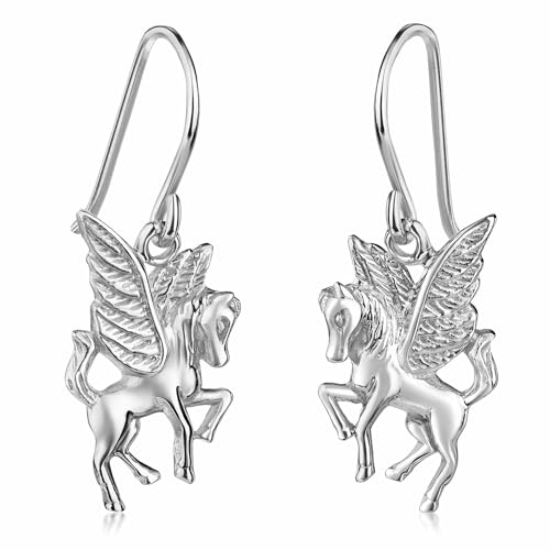MATERIA 925 Silber Ohrhänger Pegasus - Damen Ohrringe Pferd mit Flügeln rhodiniert inkl. Box #SO-206 von MATERIA by Matthias Wagner