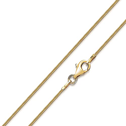 Materia 925 Silber Schlangenkette Gold - Damen Halskette vergoldet Gold Kette 1mm in 80 cm K126-80cm von MATERIA by Matthias Wagner