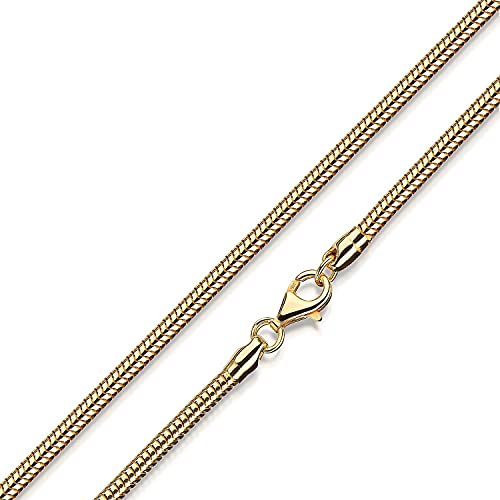 MATERIA 925 Silber Schlangenkette Gold - Damen Halskette Collier vergoldet 3mm in 40-80 cm + Box #K54, Länge Halskette:70 cm von MATERIA by Matthias Wagner