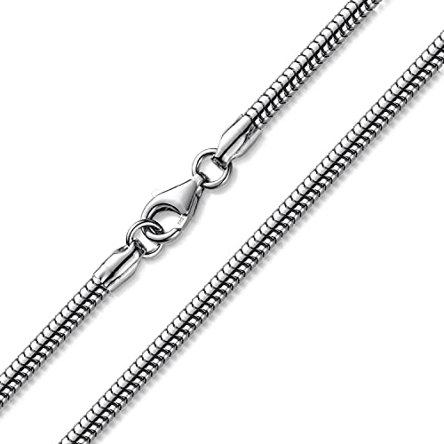 Materia 925 Sterling Silber Schlangenkette 3mm Damen Halskette Collier rhodiniert in 50 cm K28-50cm von MATERIA by Matthias Wagner