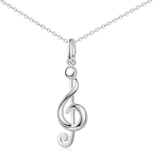 MATERIA Anhänger Notenschlüssel Silber mit Kette - Musik 925 Sterling KA-90_K141 von MATERIA by Matthias Wagner
