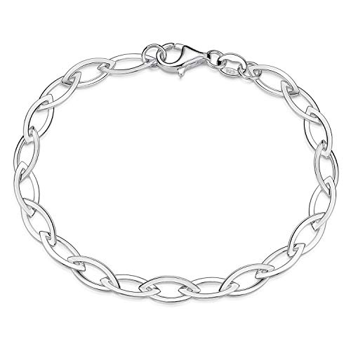 MATERIA Ankerkette Armband Silber 925 - Armkette Damen 5mm breit 19cm SA-130-Silber von MATERIA by Matthias Wagner