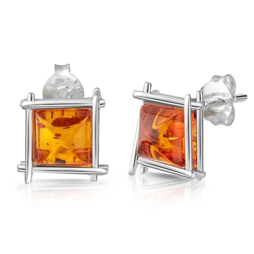 MATERIA by Matthias Wagner Bernstein Ohrstecker Silber 925 Damen braun orange quadratisch rhodiniert + Box SO-294 MATERIA by Matthias Wagner Bernstein Ohrstecker Silber 925 Damen braun orange quadratisch rhodiniert + Box SO-294 von MATERIA by Matthias Wagner