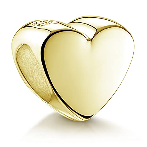 MATERIA Damen Beads Herz Gold - Charms Anhänger Silber 925 vergoldet Liebe Schmuck für Armband #659 von MATERIA by Matthias Wagner