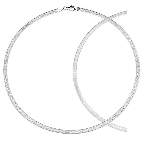 MATERIA Damen Collier Silber Kette - Tondakette Halsreif Halskette Frauen 925 Sterlingsilber rhodiniert inkl. Etui CO-22 von MATERIA by Matthias Wagner