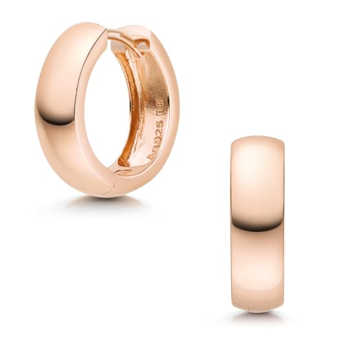 MATERIA Damen Creolen rosegold klein 17mm - breite Ohrringe Silber 925 vergoldet Made in Germany #SO-359 von MATERIA by Matthias Wagner