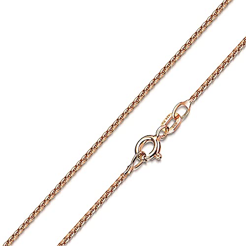 MATERIA Damen Halskette Rosegold - 925 Silber Venezianerkette rosé vergoldet Goldkette Frauen Mädchen mit Box K101-45 cm von MATERIA by Matthias Wagner