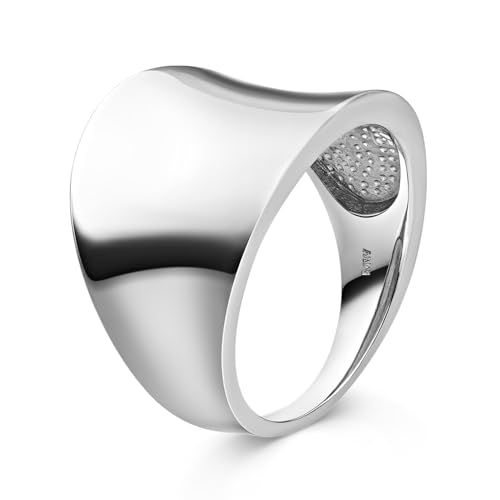 MATERIA Damen Herren Ring Gravur - 925 Silberring groß breit 16 17 18 19 20 mm inkl. Ring Box #SR-33, Ringgrößen:51 (16.2 mm Ø) von MATERIA by Matthias Wagner