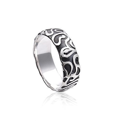 Materia Herren Ring Silber 925 massiv antik Labyrinth Design SR-129-62 von MATERIA by Matthias Wagner