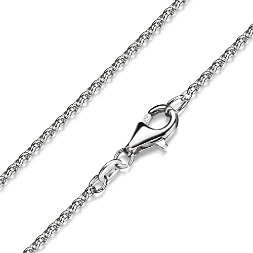 MATERIA Damen Kette 925 Sterling Silber Ankerkette rund 1,1mm rhodinierte Halskette für Frauen in 40 45 50 60 70 cm #K36, Länge Halskette:40 cm von MATERIA by Matthias Wagner