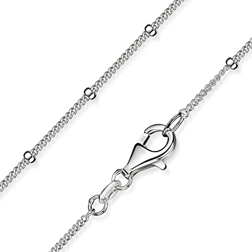 Materia Damen Kugel Panzerkette 1mm Collier 925 Sterling Silber K80-80cm von MATERIA by Matthias Wagner